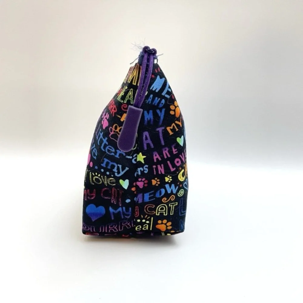 Cat Lovers Makeup Bag Zipper Pouch‎ Colorful Rainbow